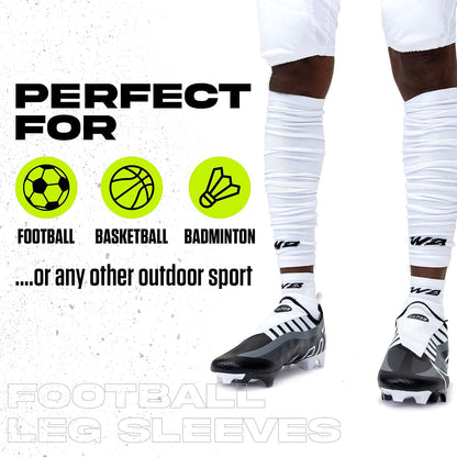 Football Leg Sleeves Calf Compression for Men, Athletic Shin Splint Support - One Pair