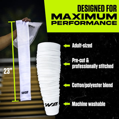Football Leg Sleeves Calf Compression for Men, Athletic Shin Splint Support - One Pair