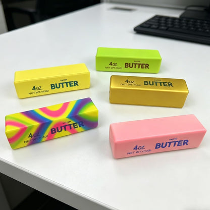 2 Pack Butter Squishy Toys Slow Rising Soft Squeeze Toy Stress Relief Fidget Toys for Kids Party Favors Birthday Gifts Adults Office Desk Toys (Yellow)