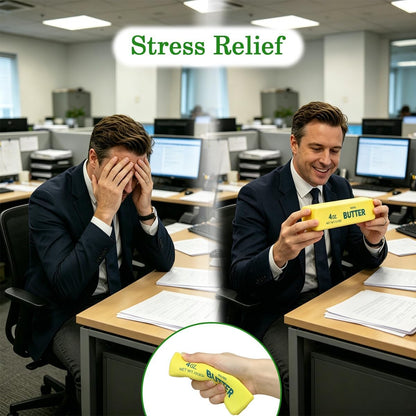 2 Pack Butter Squishy Toys Slow Rising Soft Squeeze Toy Stress Relief Fidget Toys for Kids Party Favors Birthday Gifts Adults Office Desk Toys (Yellow)