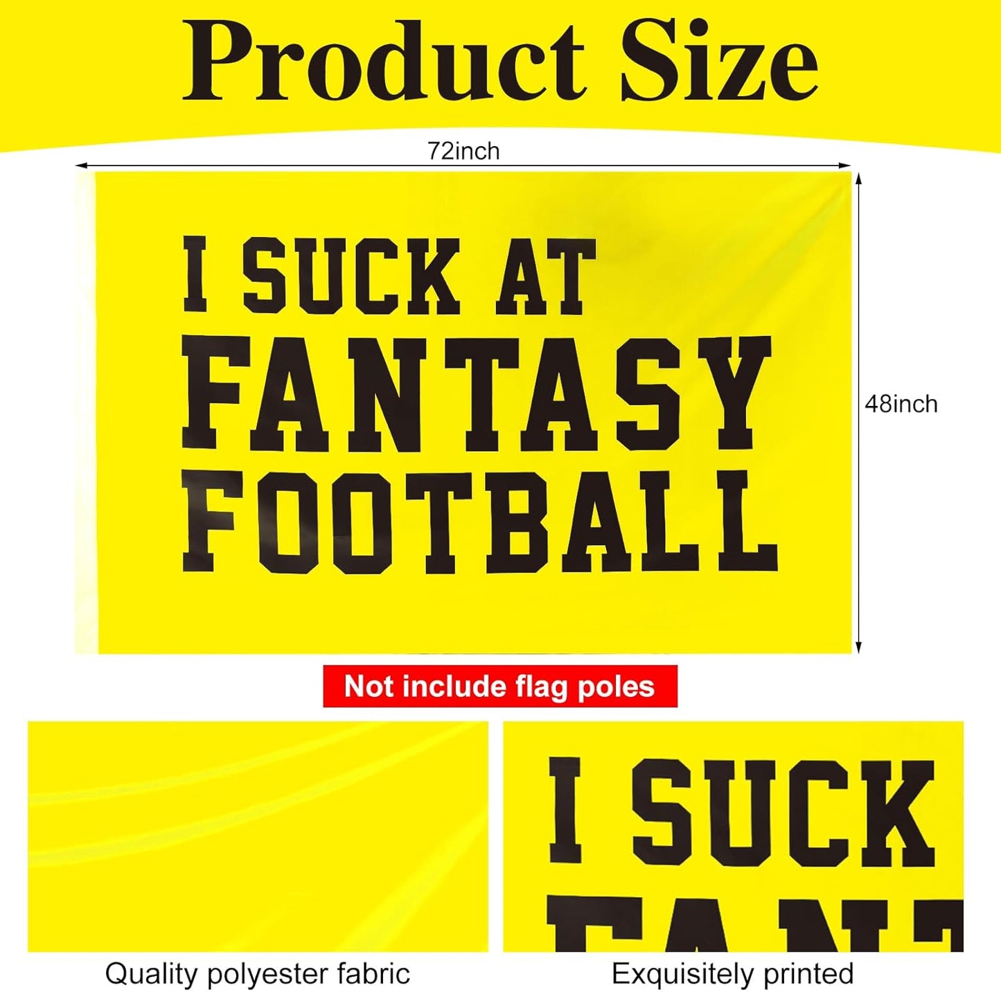 2 Pcs Fantasy Football Set Include Fantasy Football Vest and Flag Award Funny for Men Women
