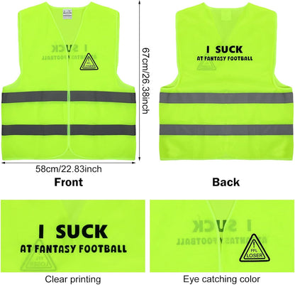 2 Pcs Fantasy Football Set Include Fantasy Football Vest and Flag Award Funny for Men Women