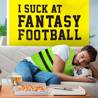 2 Pcs Fantasy Football Set Include Fantasy Football Vest and Flag Award Funny for Men Women