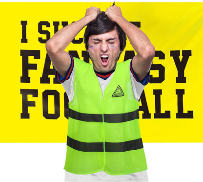 2 Pcs Fantasy Football Set Include Fantasy Football Vest and Flag Award Funny for Men Women