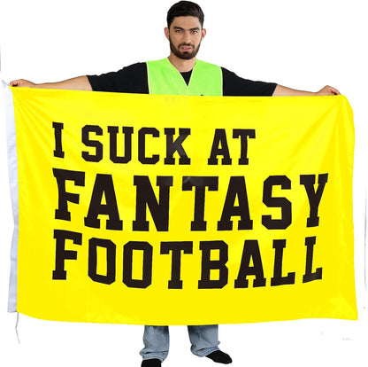 2 Pcs Fantasy Football Set Include Fantasy Football Vest and Flag Award Funny for Men Women