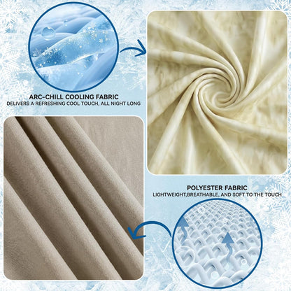 Guohaoi Cooling Throw Blanket for Hot Sleepers, Twin Size 90''×90'' Lightweight Breathable Summer Bed Blanket for Couch, Arc-Chill Q-Max >0.5 Cool Fiber, Lightweight Blanket Yellow