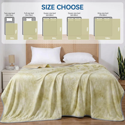 Guohaoi Cooling Throw Blanket for Hot Sleepers, Twin Size 90''×90'' Lightweight Breathable Summer Bed Blanket for Couch, Arc-Chill Q-Max >0.5 Cool Fiber, Lightweight Blanket Yellow
