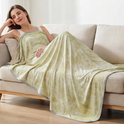 Guohaoi Cooling Throw Blanket for Hot Sleepers, Twin Size 90''×90'' Lightweight Breathable Summer Bed Blanket for Couch, Arc-Chill Q-Max >0.5 Cool Fiber, Lightweight Blanket Yellow