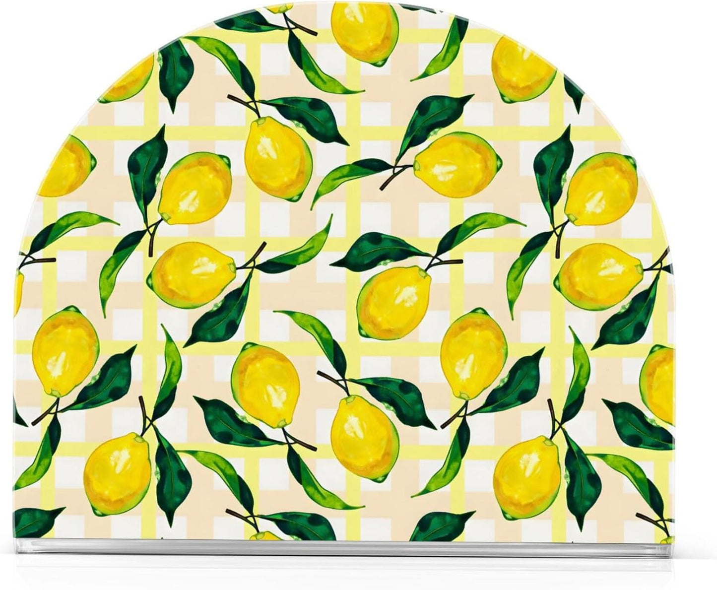 Napkin Holder, Clear Acrylic Paper Napkin Holders Tropical Plant Lemon Tissue Box Dispenser Stand Tabletop Space Saver Upright Napkin Towel Holders for Kitchen Restaurant Home Decor