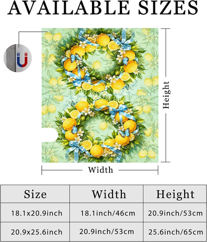 Lemon Magnetic Mailbox Covers, Spring Vibrant Butterfly Flowers Spring Yellow Mailbox Skin for Lawn Decoration 18x21 Inch