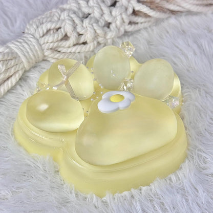 Big Taba Squishy Cat Paw, 5 in Large Paw Squeeze Toy for Stress Relief and Relax, Sticky Squishies Fidget Toys for Party Favors Novelty Things Birthday Gift (Yellow)