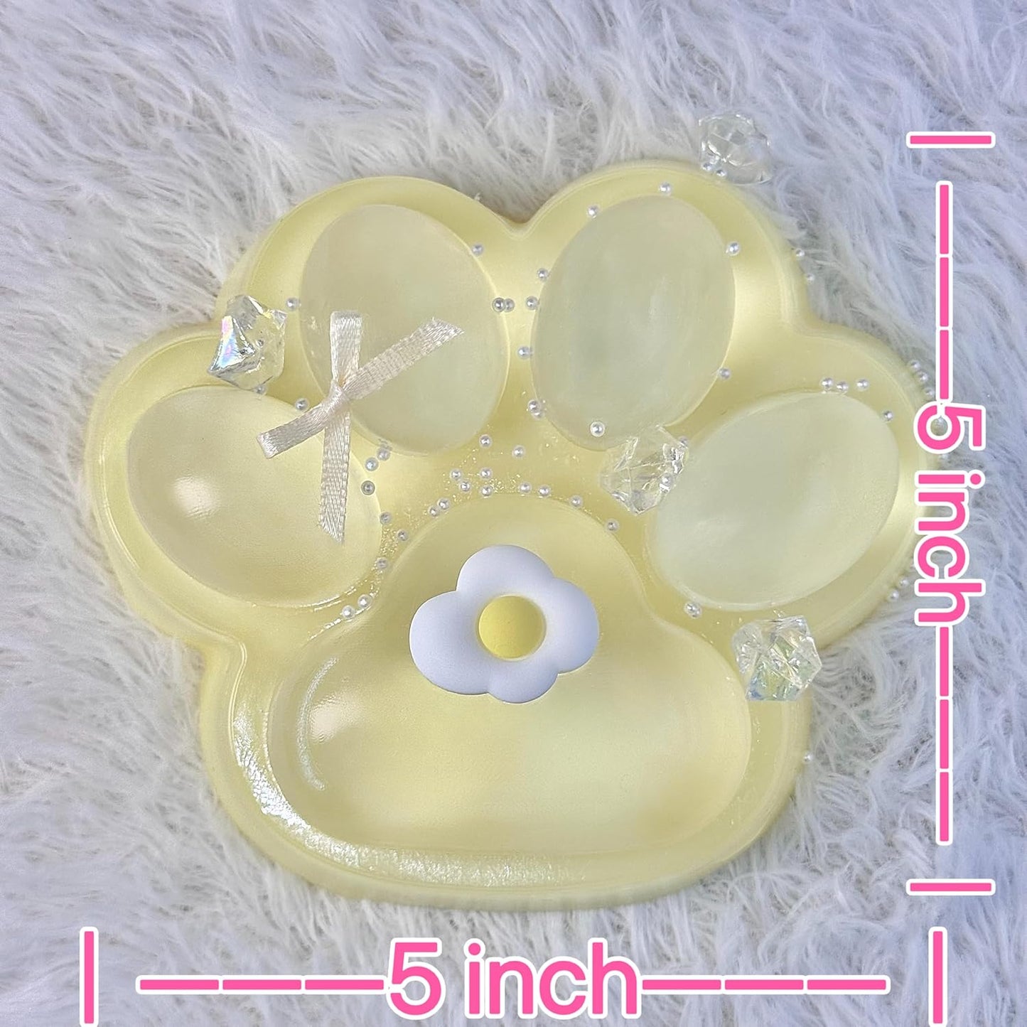 Big Taba Squishy Cat Paw, 5 in Large Paw Squeeze Toy for Stress Relief and Relax, Sticky Squishies Fidget Toys for Party Favors Novelty Things Birthday Gift (Yellow)
