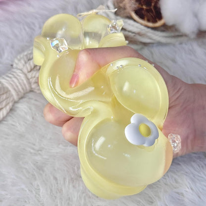 Big Taba Squishy Cat Paw, 5 in Large Paw Squeeze Toy for Stress Relief and Relax, Sticky Squishies Fidget Toys for Party Favors Novelty Things Birthday Gift (Yellow)