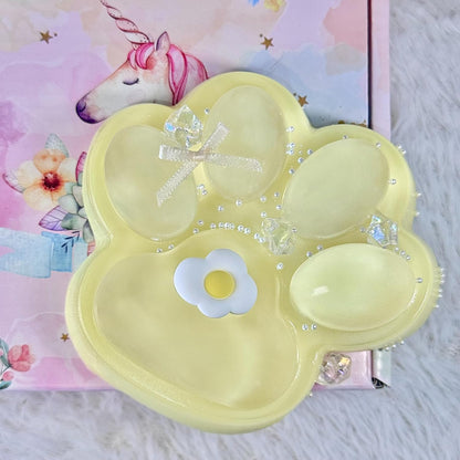 Big Taba Squishy Cat Paw, 5 in Large Paw Squeeze Toy for Stress Relief and Relax, Sticky Squishies Fidget Toys for Party Favors Novelty Things Birthday Gift (Yellow)