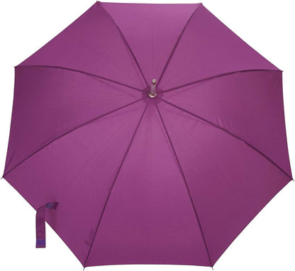 Automatic Open Aluminum Shaft Rubberized Grip Handle Umbrella (Purple)