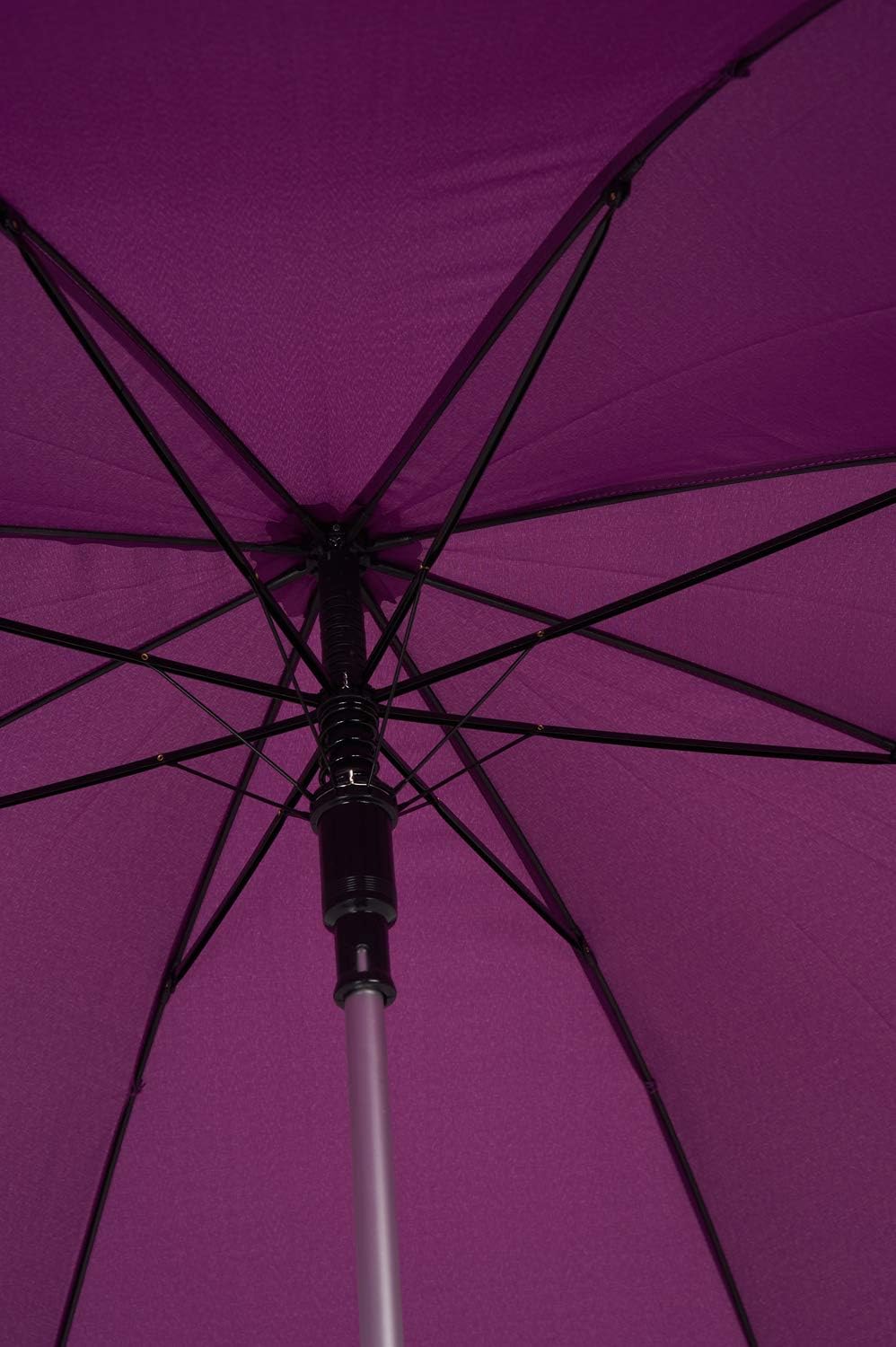 Automatic Open Aluminum Shaft Rubberized Grip Handle Umbrella (Purple)