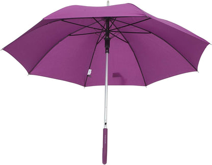 Automatic Open Aluminum Shaft Rubberized Grip Handle Umbrella (Purple)