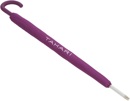 Automatic Open Aluminum Shaft Rubberized Grip Handle Umbrella (Purple)