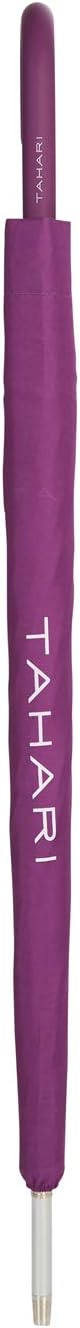 Automatic Open Aluminum Shaft Rubberized Grip Handle Umbrella (Purple)