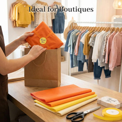 112 Sheets Orange Tissue Paper, 20x14 Inch Yellow Tissue Paper for Gift Bags, DIY Crafts Gift Wrapping Decor