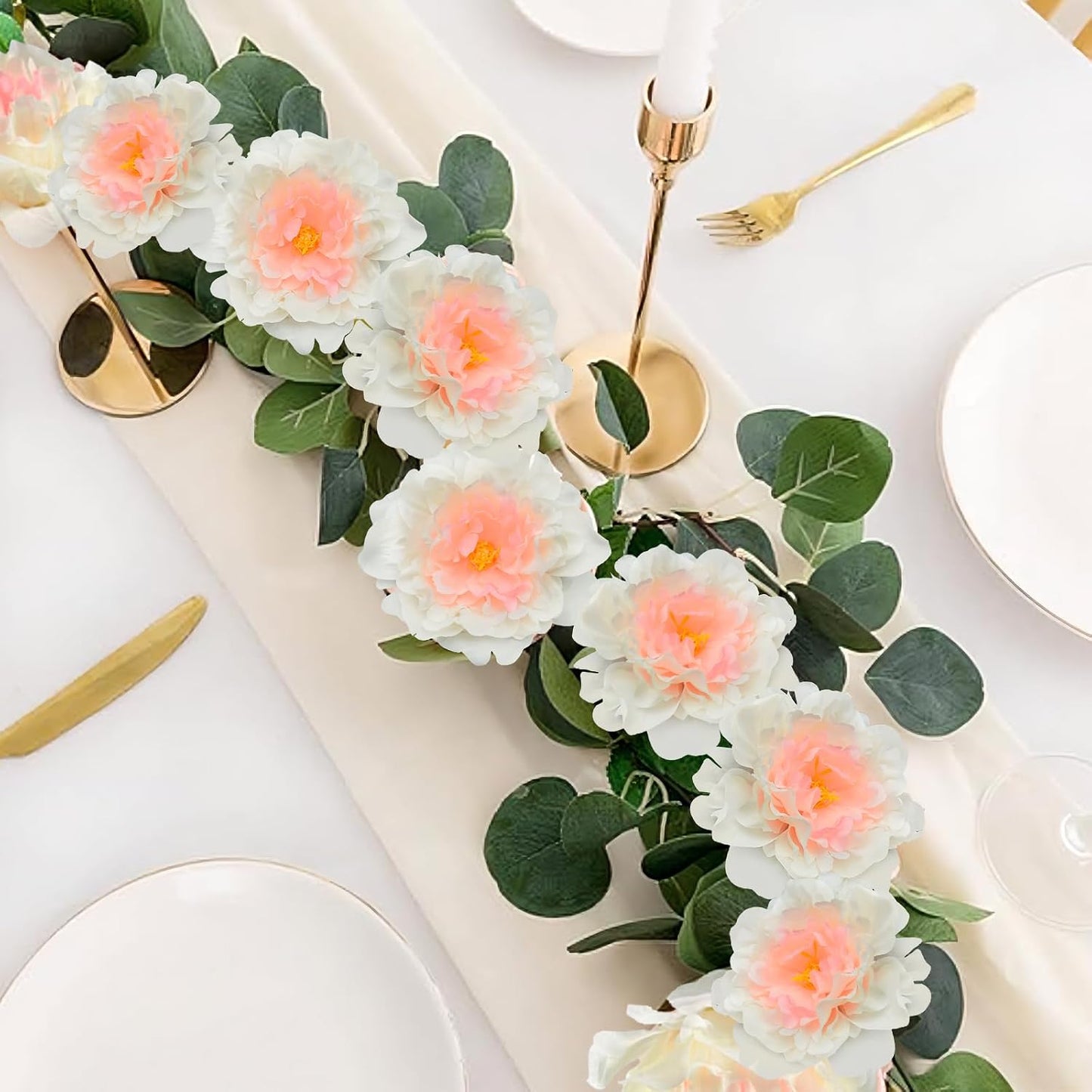 Artificial Flower Peonies, 20 Pcs Yellow Flowers Bulk Heads with Stem | 5 Inch Silk Fake Peony for DIY Crafts Garland, No Leaf, Faux Peonies Flowers for Wedding Home Party Centerpiece Signage Decor