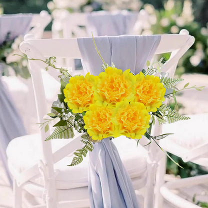 Artificial Flower Peonies, 20 Pcs Yellow Flowers Bulk Heads with Stem | 5 Inch Silk Fake Peony for DIY Crafts Garland, No Leaf, Faux Peonies Flowers for Wedding Home Party Centerpiece Signage Decor