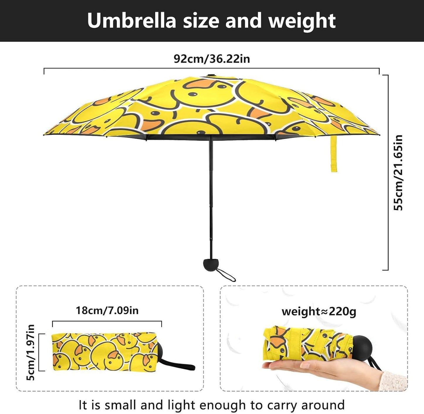 Mini Travel Sun & Rain Umbrella | Small Compact, UV Umbrella, Manual Open Close, Lightweight Portable Parasol, Windproof for Women Kids and Men