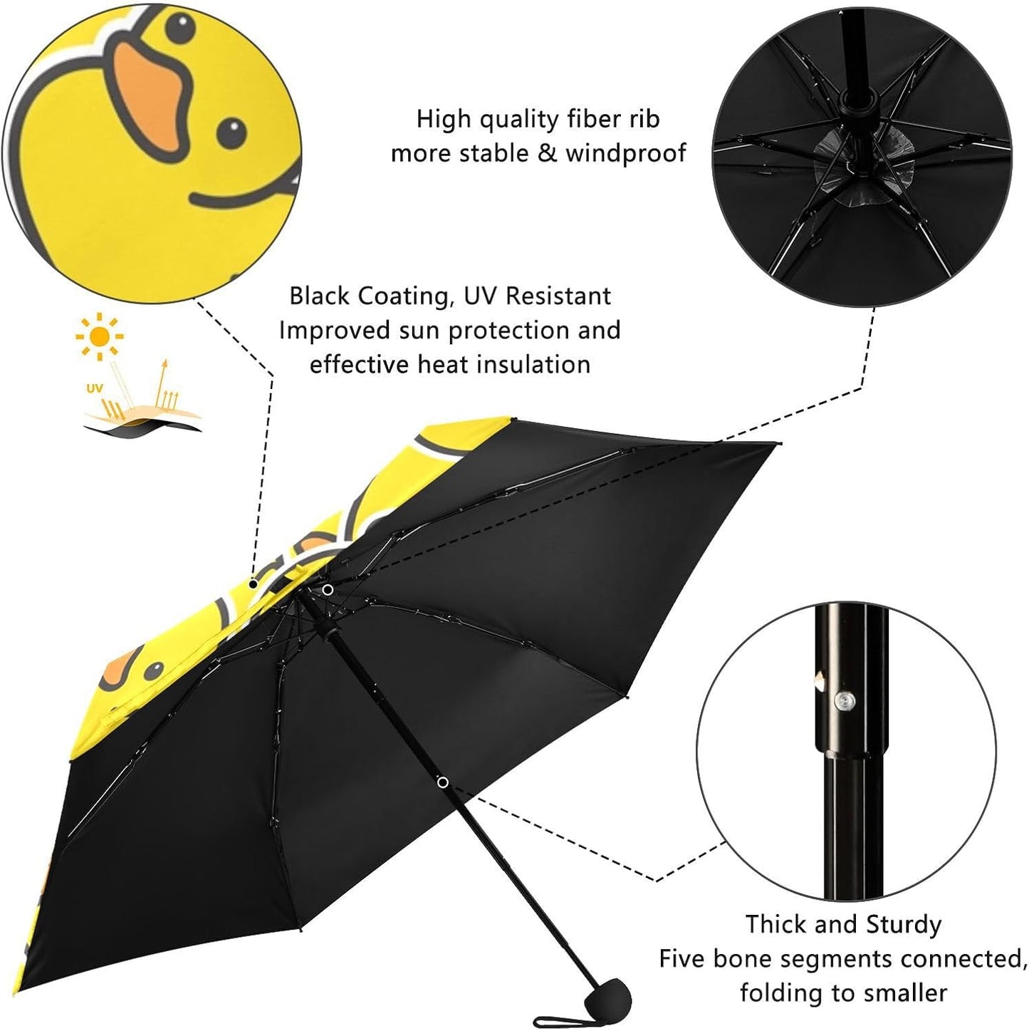Mini Travel Sun & Rain Umbrella | Small Compact, UV Umbrella, Manual Open Close, Lightweight Portable Parasol, Windproof for Women Kids and Men