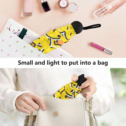 Mini Travel Sun & Rain Umbrella | Small Compact, UV Umbrella, Manual Open Close, Lightweight Portable Parasol, Windproof for Women Kids and Men