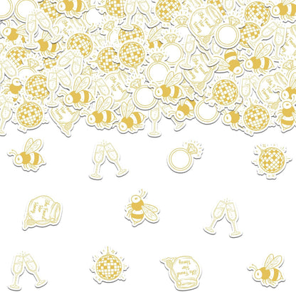 She Found Her Honey Bachelorette Party Confetti 200Pcs Yellow Bee Theme Table Scatter Decorations Double-Sided Paper Bridal Shower Wedding Baby Shower Party Supplies
