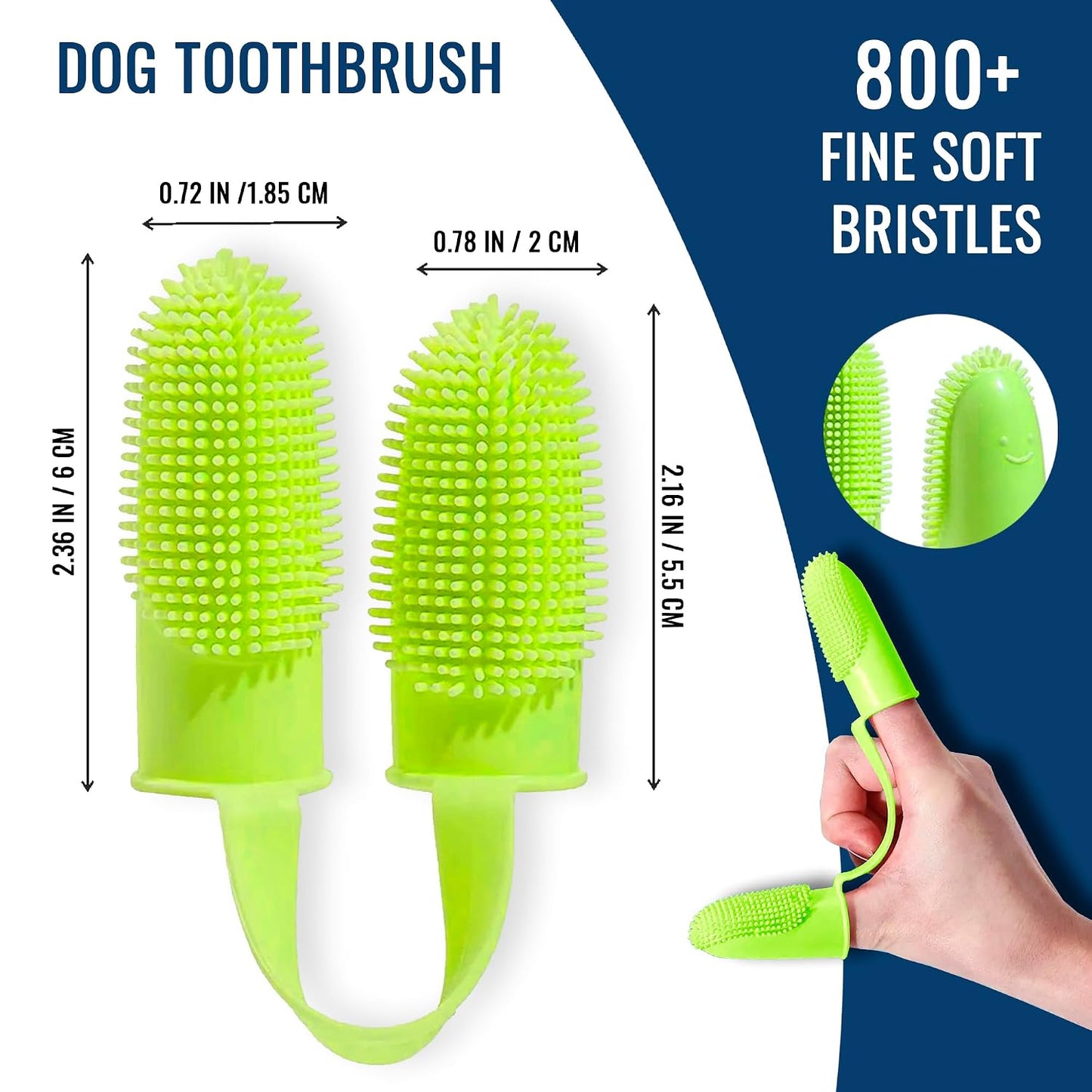 Dog Finger Toothbrush, Dog Shampoo Brush, Dog Accessories: 3 in 1 Dog Bath Brush and 2 Finger Tooth Brush Kit, Essential Puppy Products for Teeth Cleaning, Bathing, and Grooming (Yellow).