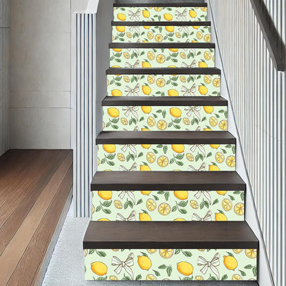 Lemon Wallpaper 15.7"x39.4" Peel and Stick Vinyl Contact Paper Self Adhesive Removable Citrus Fruit Green Leaf Bow Summer Wall Mural for Kitchen Bedroom Living Room Home Decor