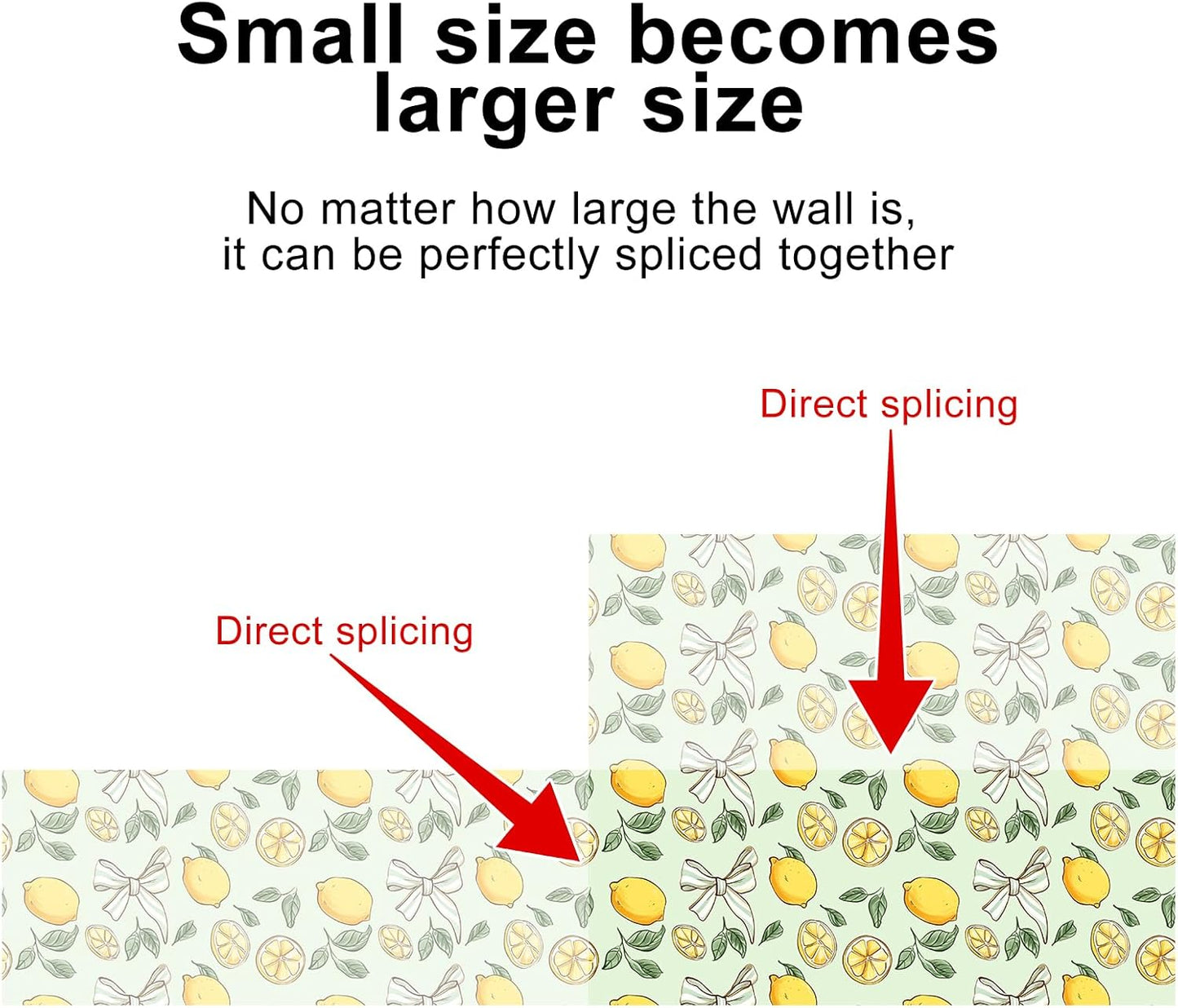 Lemon Wallpaper 15.7"x39.4" Peel and Stick Vinyl Contact Paper Self Adhesive Removable Citrus Fruit Green Leaf Bow Summer Wall Mural for Kitchen Bedroom Living Room Home Decor