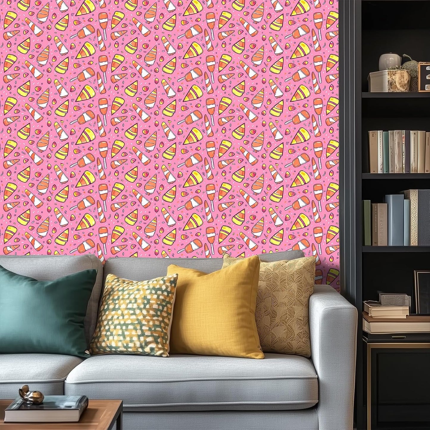 Lemon Wallpaper 15.7"x39.4" Peel and Stick Vinyl Contact Paper Self Adhesive Removable Citrus Fruit Green Leaf Bow Summer Wall Mural for Kitchen Bedroom Living Room Home Decor