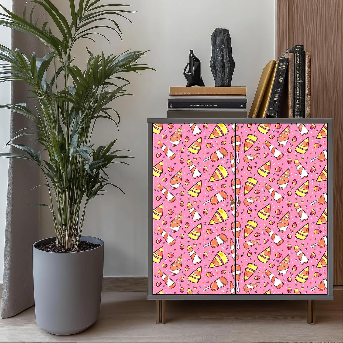 Lemon Wallpaper 15.7"x39.4" Peel and Stick Vinyl Contact Paper Self Adhesive Removable Citrus Fruit Green Leaf Bow Summer Wall Mural for Kitchen Bedroom Living Room Home Decor