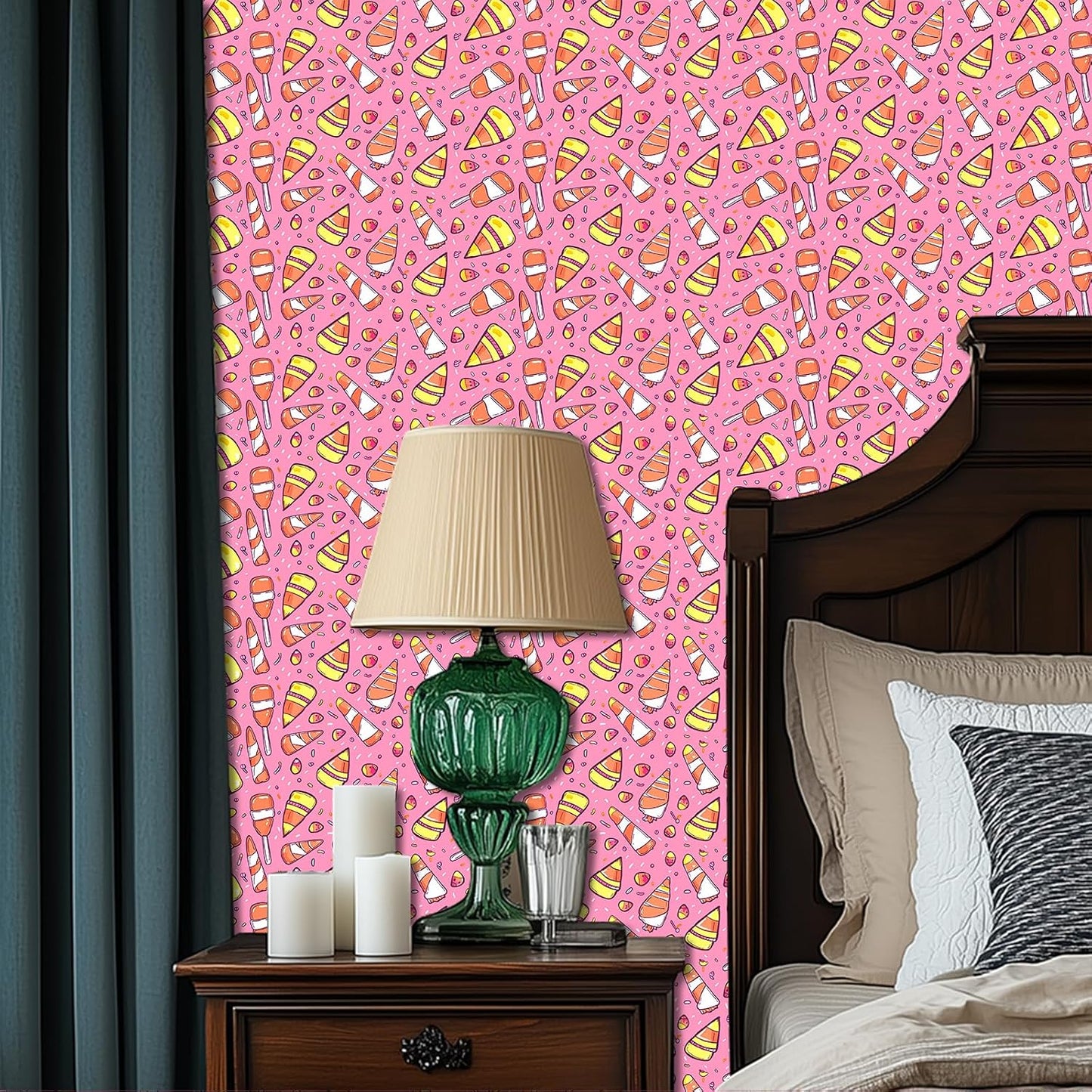 Lemon Wallpaper 15.7"x39.4" Peel and Stick Vinyl Contact Paper Self Adhesive Removable Citrus Fruit Green Leaf Bow Summer Wall Mural for Kitchen Bedroom Living Room Home Decor
