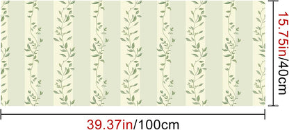 Lemon Wallpaper 15.7"x39.4" Peel and Stick Vinyl Contact Paper Self Adhesive Removable Citrus Fruit Green Leaf Bow Summer Wall Mural for Kitchen Bedroom Living Room Home Decor