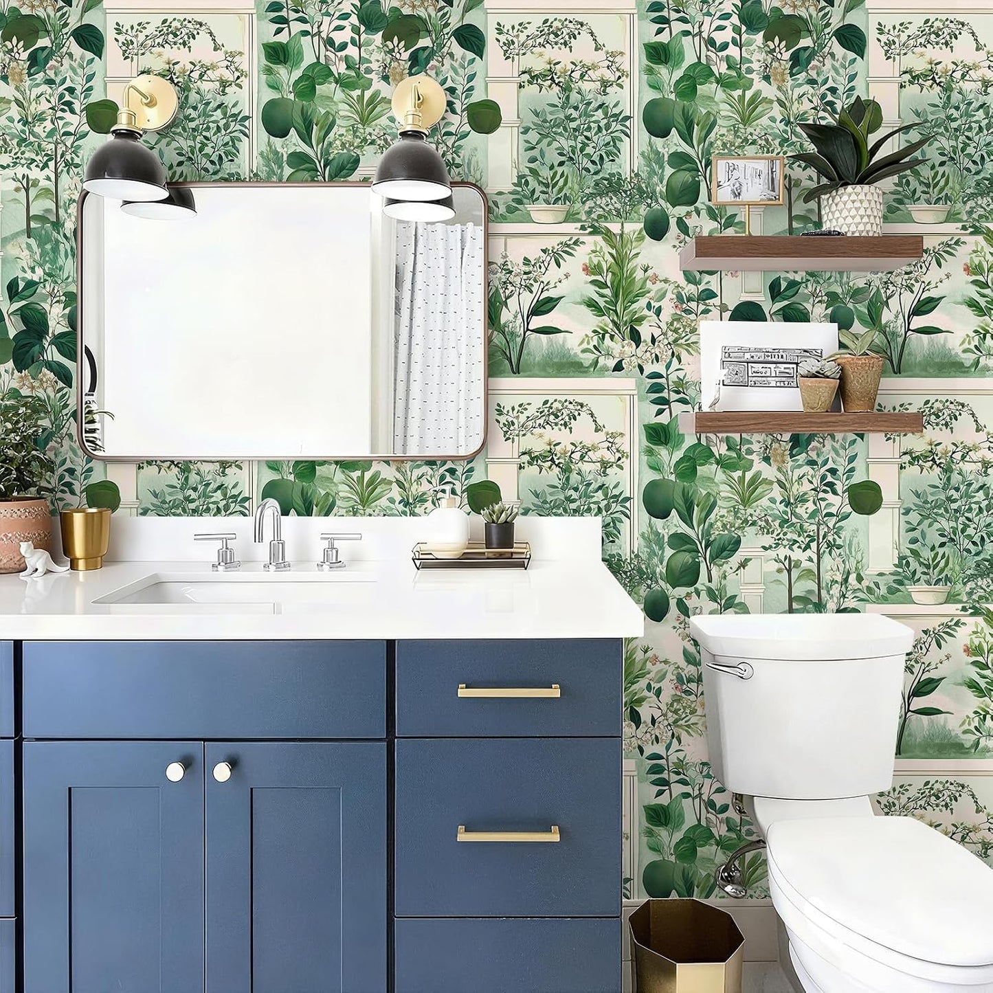 Watercolor Lemon Floral Wallpaper Peel and Stick Removable 17.7" x 118.11" Yellow Citrus Pink Flower Green Leaf Wall Paper Self Adhesive for Classroom Bedroom Laundry Room Bathroom
