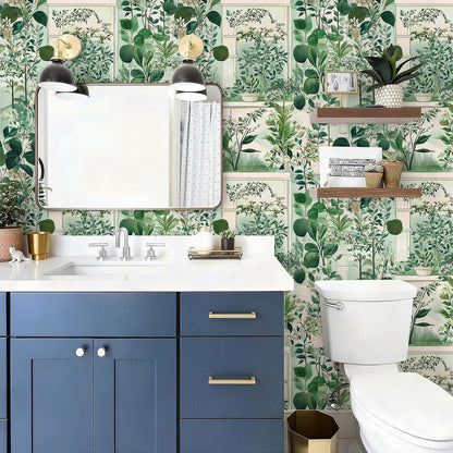 Watercolor Lemon Floral Wallpaper Peel and Stick Removable 17.7" x 118.11" Yellow Citrus Pink Flower Green Leaf Wall Paper Self Adhesive for Classroom Bedroom Laundry Room Bathroom