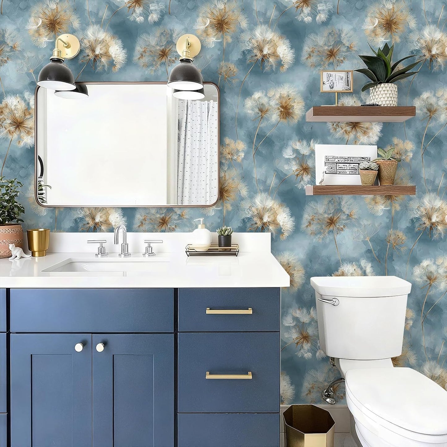 Watercolor Lemon Floral Wallpaper Peel and Stick Removable 17.7" x 118.11" Yellow Citrus Pink Flower Green Leaf Wall Paper Self Adhesive for Classroom Bedroom Laundry Room Bathroom