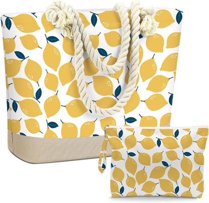 Beach Bags for Women, Beach Towel, Wet Bag Cosmetic Bag, Summer Travel Essentials (2-Piece Set)