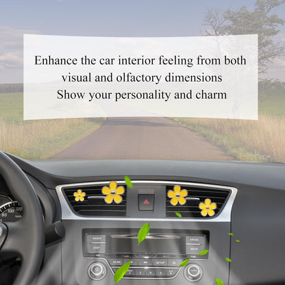 ORIESSE Flowers Air Vent Clips,Daisy Car Air Freshener,4pcs Yellow Flower Car Accessories for Women,Lavender Scent,Dashboard Decorations,Refillable Clips On Air Freshener