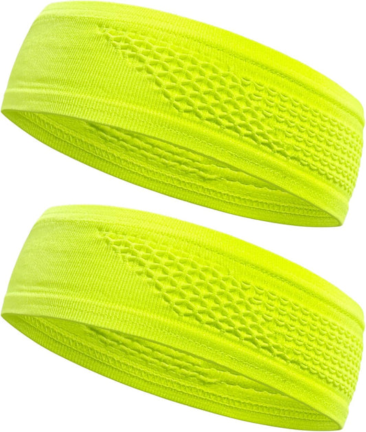 Breathable Sweatband&Headband-Airflow Design Keeps Head Cool - Comfortable, Breathable & Highly Sweat-Absorbent, Fits Snugly Without Slipping
