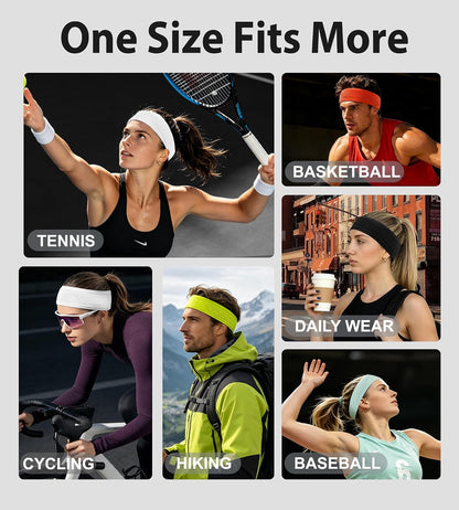 Breathable Sweatband&Headband-Airflow Design Keeps Head Cool - Comfortable, Breathable & Highly Sweat-Absorbent, Fits Snugly Without Slipping