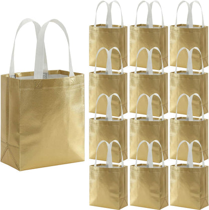 40 Pack 10 x 8 Inch Reusable Present Gift Bag, Medium Grocery Bags, Shopping Tote Bag for Weddings, Birthday, Party