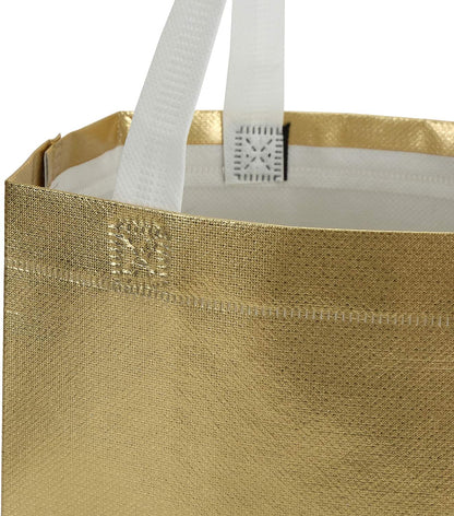 40 Pack 10 x 8 Inch Reusable Present Gift Bag, Medium Grocery Bags, Shopping Tote Bag for Weddings, Birthday, Party
