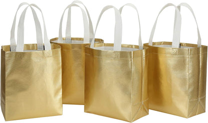 40 Pack 10 x 8 Inch Reusable Present Gift Bag, Medium Grocery Bags, Shopping Tote Bag for Weddings, Birthday, Party