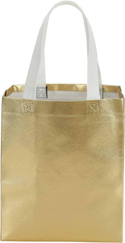 40 Pack 10 x 8 Inch Reusable Present Gift Bag, Medium Grocery Bags, Shopping Tote Bag for Weddings, Birthday, Party