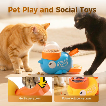 Interactive Treat Dispenser Toy for Dogs and Cats, 2026 New Food Puzzle Slow Feeder for Small Pets, IQ Training and Exercise Small Animal Bowls (Yellow)