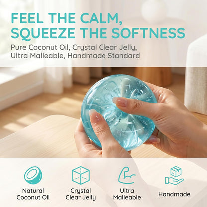 Coconut Oil Squishy Fidget Toys,Slow Rise Squeeze Toys for Stress Relief | Yellow Coconut Oil Stress Ball,Slow Rising Squishy Toys,Squeezy Sensory Toys,Stress Anxiety Party Favors Gift for Adults Kids